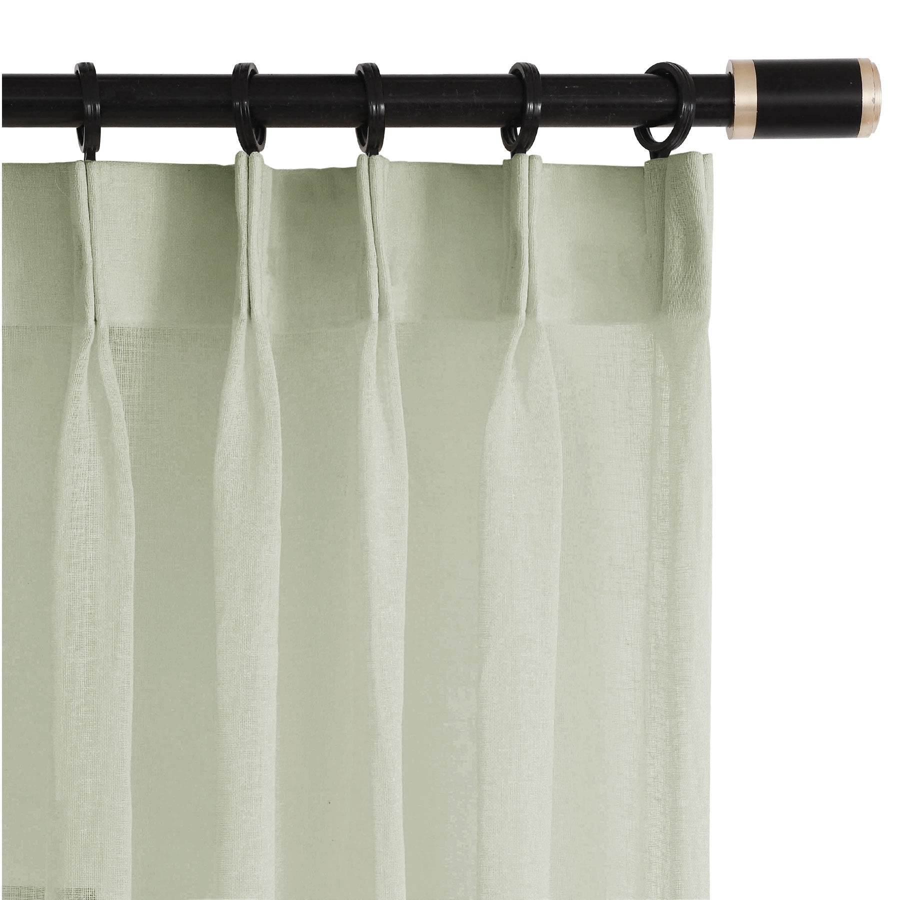 B01 Linen Textured Airy Sheer Curtain Pinch Pleat - Cololeaf