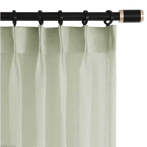 B01 Linen Textured Airy Sheer Curtain Pinch Pleat - Cololeaf