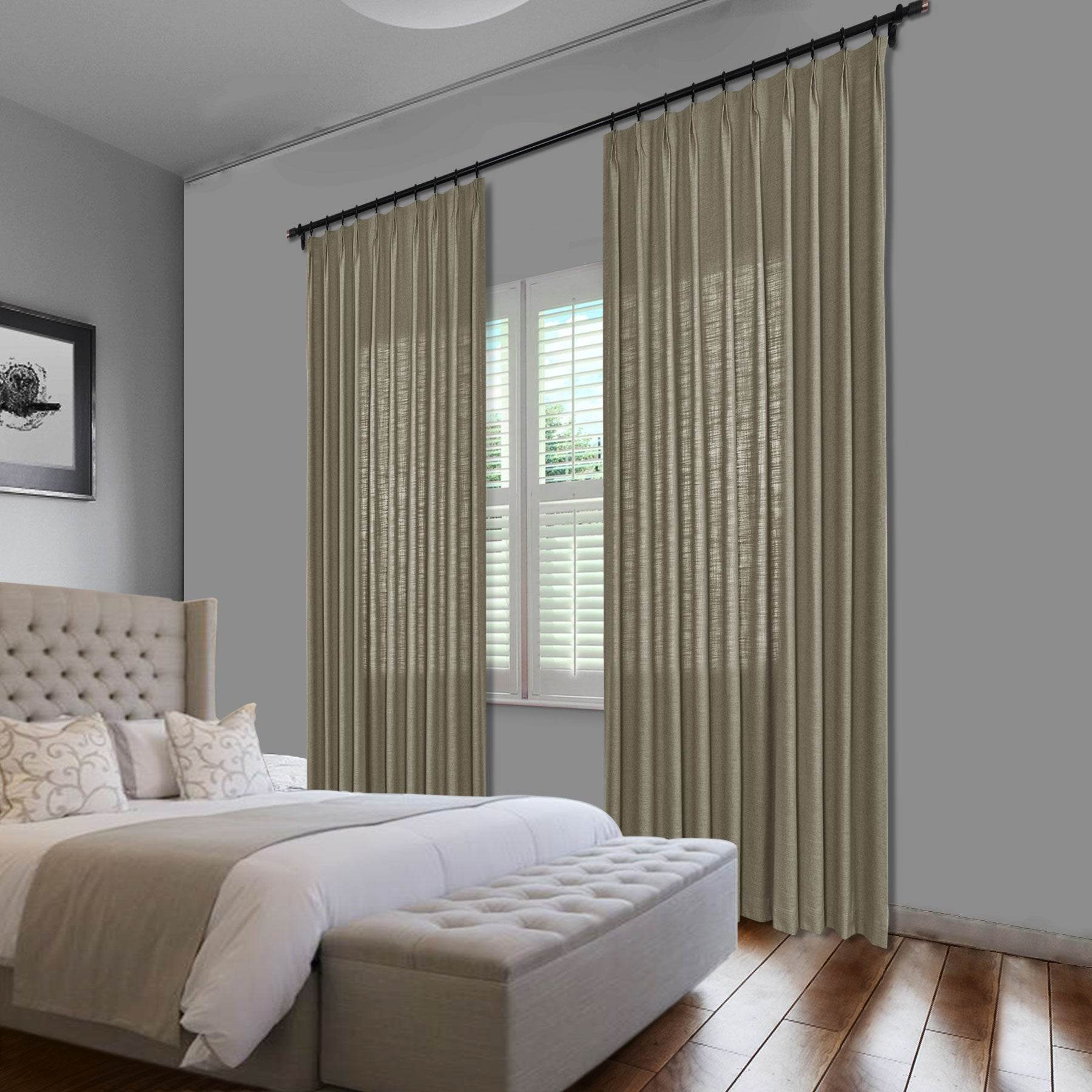1908 Linen Blend Unlined Breathable & Natural Curtain Pinch Pleat - Cololeaf