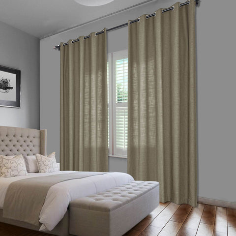 1908 Linen Blend Breathable & Natural Curtain Nickle Grommet - Cololeaf