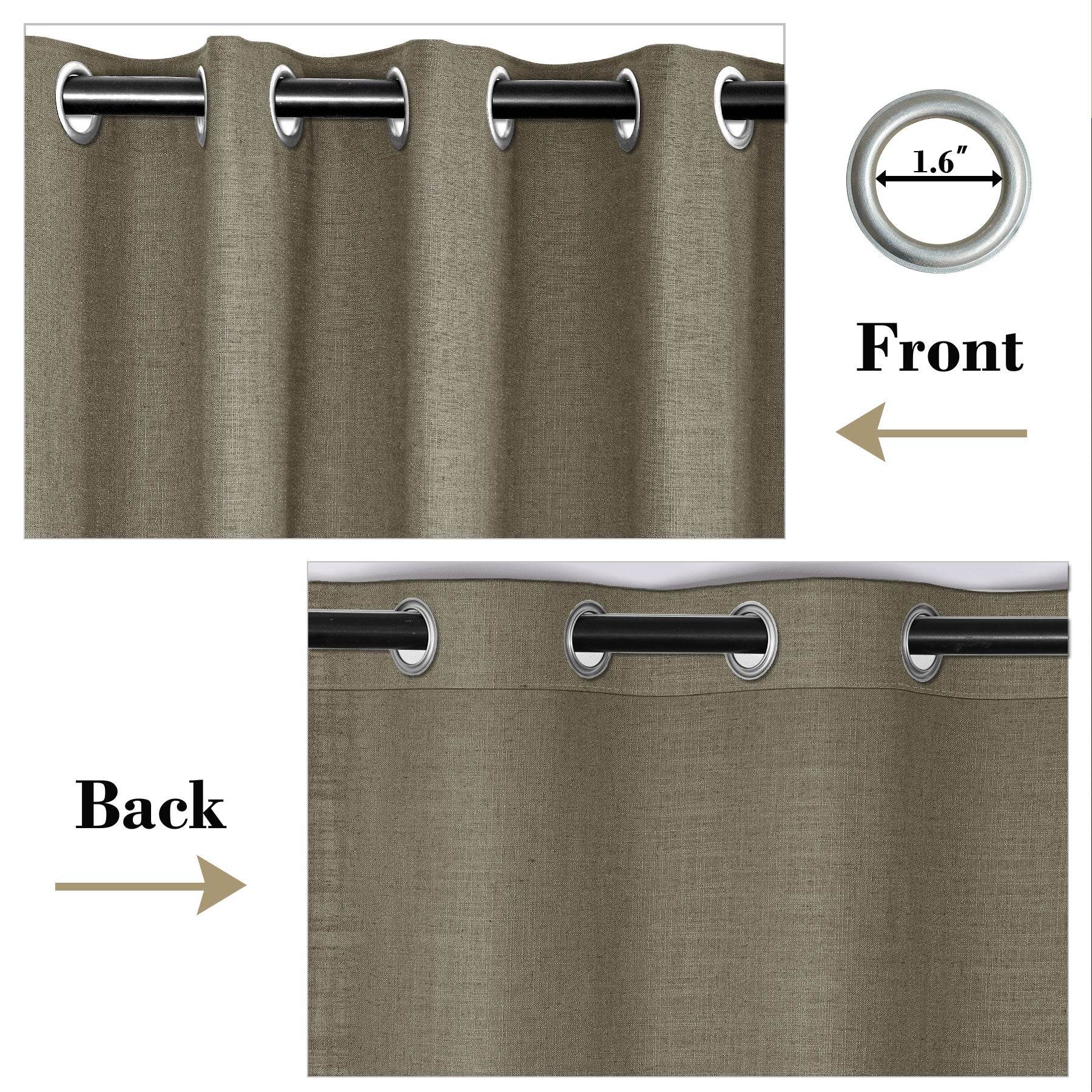 1908 Linen Blend Breathable & Natural Curtain Nickle Grommet - Cololeaf