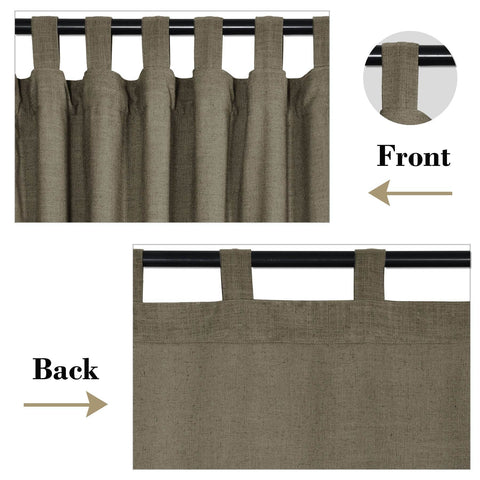 1908 Linen Blend Breathable & Natural Curtain Tab Top - Cololeaf