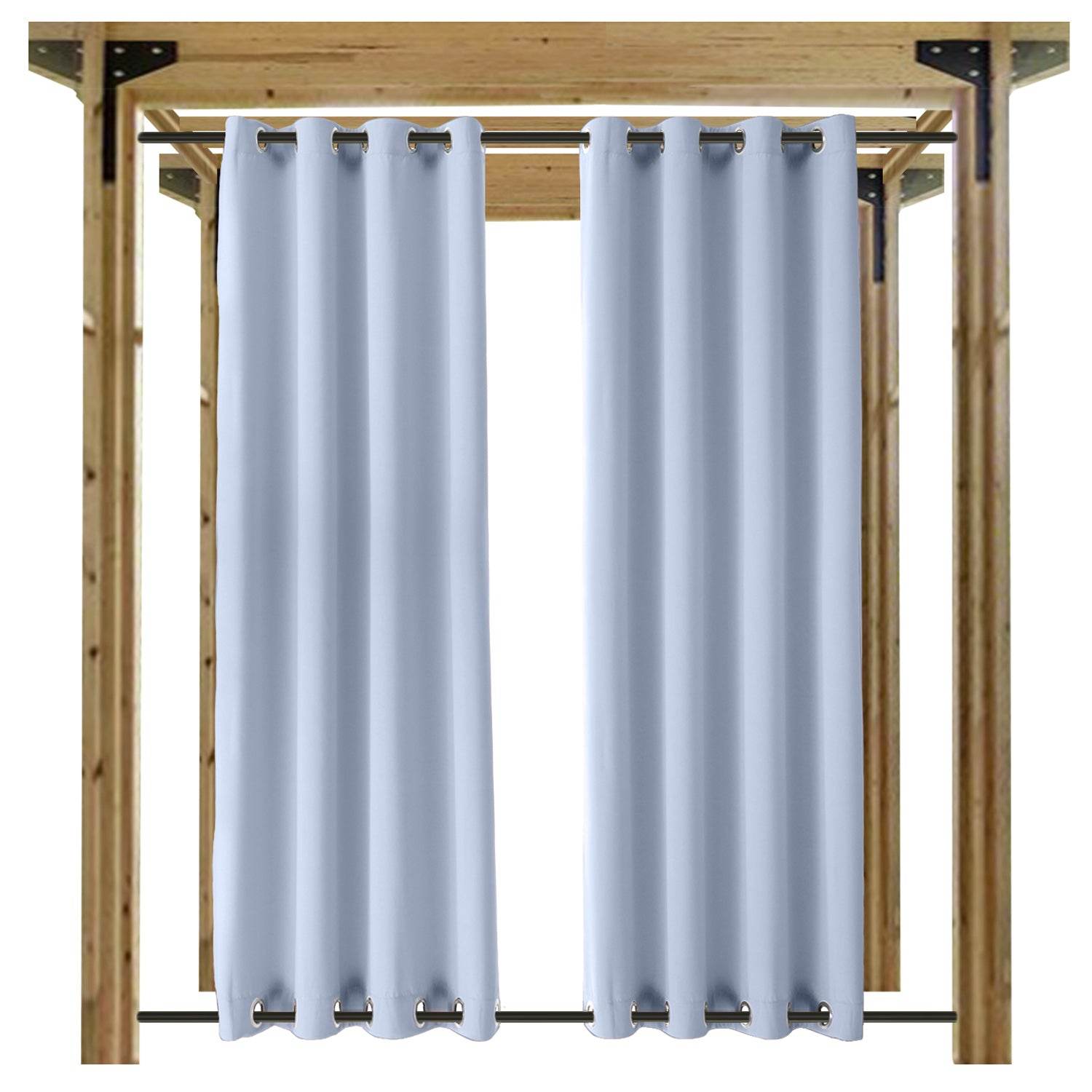 Rose Outdoor Curtains Waterproof Thermal Insulated Blackout Grommets At The Top and Bottom - Cololeaf