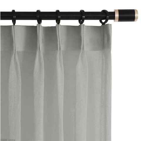 B01 Linen Textured Airy Sheer Curtain Pinch Pleat - Cololeaf