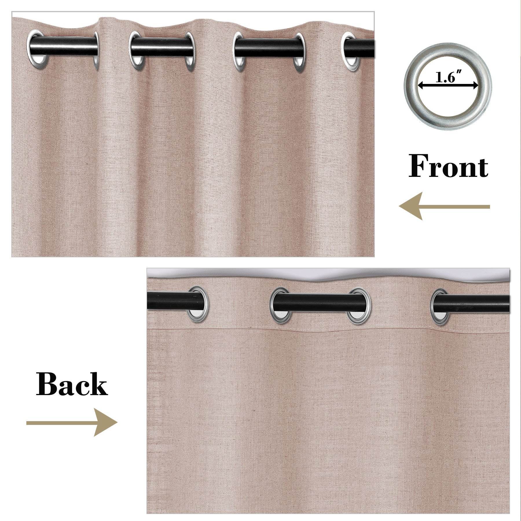 1908 Linen Blend Breathable & Natural Curtain Nickle Grommet - Cololeaf