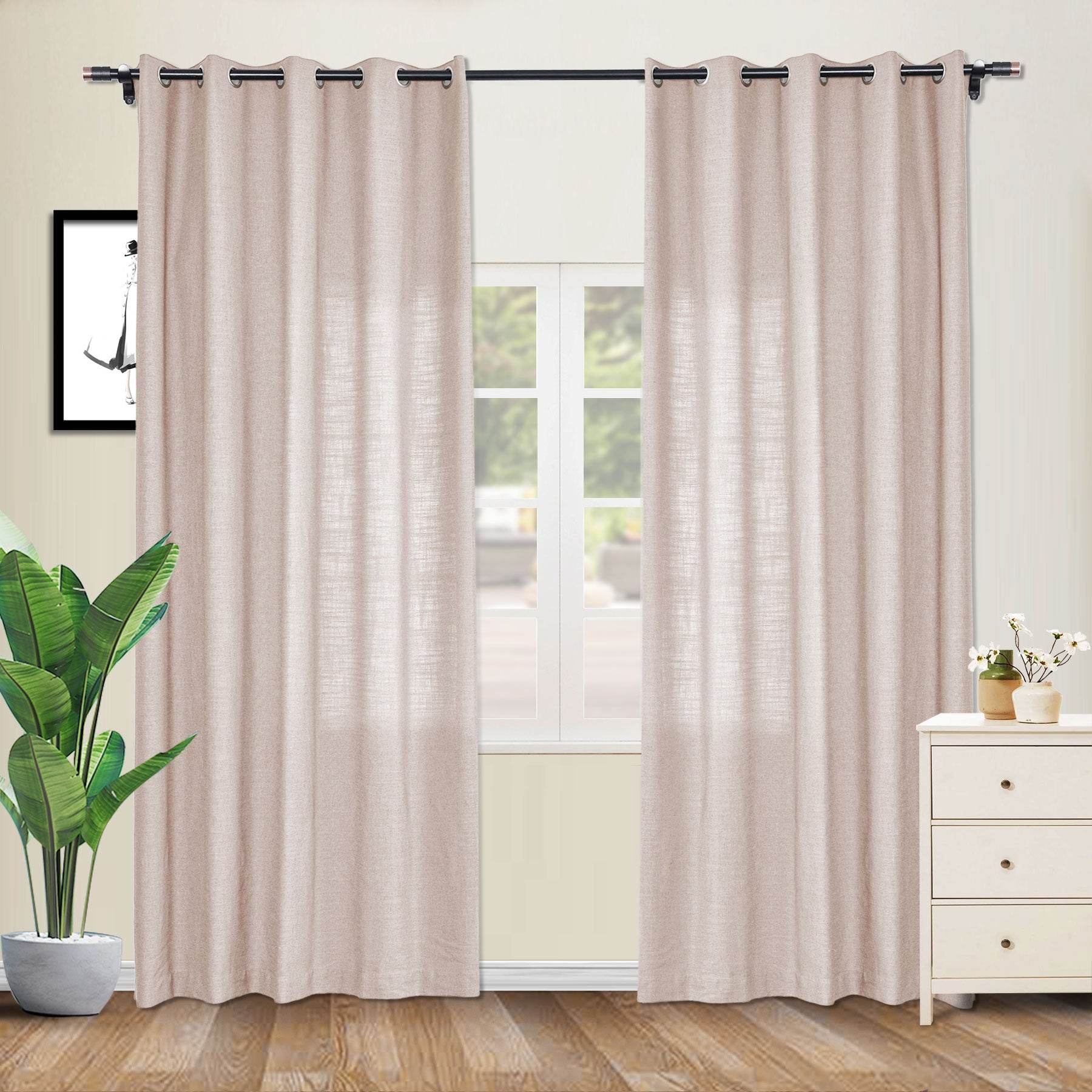 1908 Linen Blend Breathable & Natural Curtain Nickle Grommet - Cololeaf