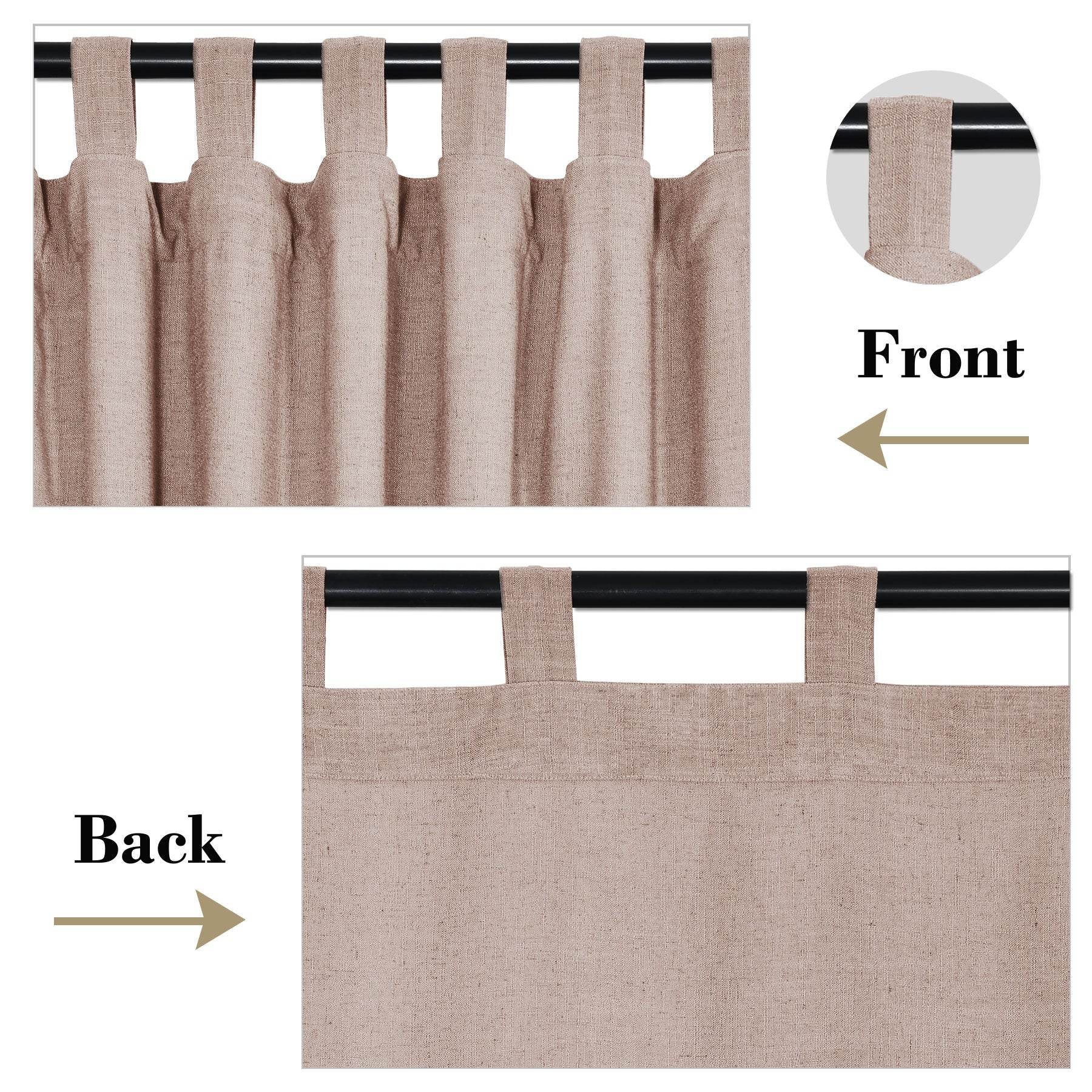 1908 Linen Blend Breathable & Natural Curtain Tab Top - Cololeaf