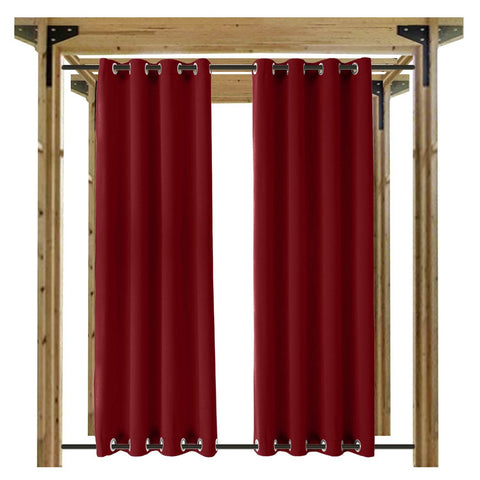 Rose Outdoor Curtains Waterproof Thermal Insulated Blackout Grommets At The Top and Bottom - Cololeaf
