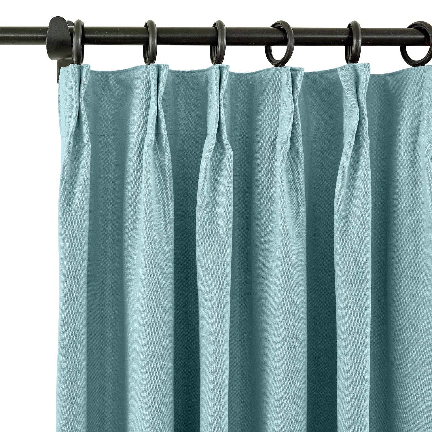 Capri Extra Wide Drape Solid Cotton Heavyweight Curtain Blackout Pinch Pleat - Cololeaf
