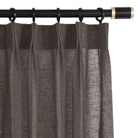 B01 Linen Textured Airy Sheer Curtain Pinch Pleat - Cololeaf