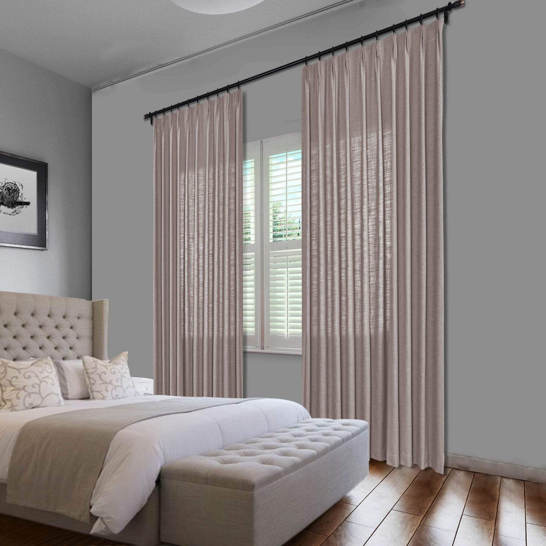 1908 Linen Blend Unlined Breathable & Natural Curtain Pinch Pleat - Cololeaf