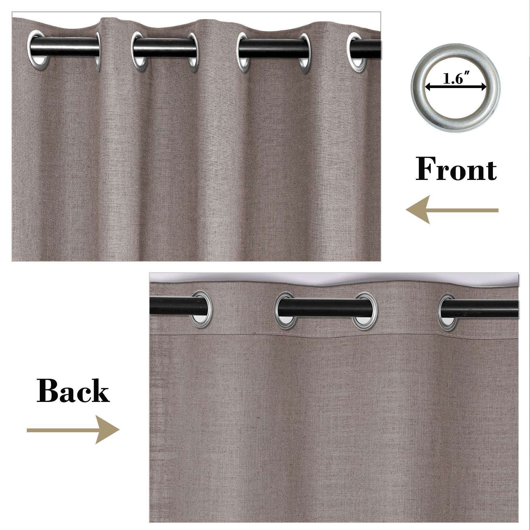 1908 Linen Blend Breathable & Natural Curtain Nickle Grommet - Cololeaf