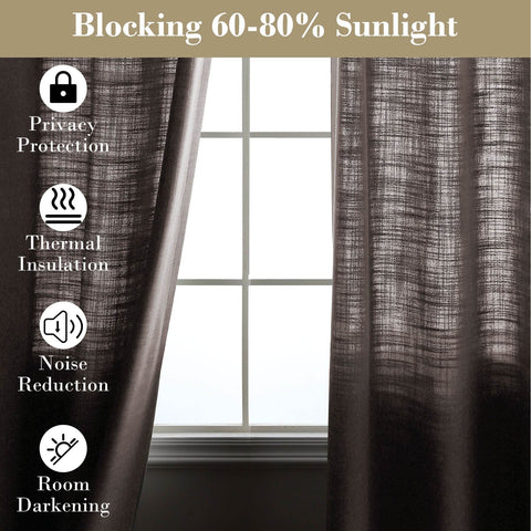 1908 Linen Blend Breathable & Natural Curtain Tab Top - Cololeaf