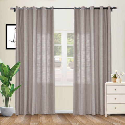 1908 Linen Blend Breathable & Natural Curtain Nickle Grommet - Cololeaf