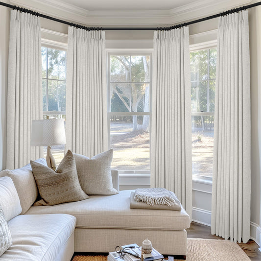 3009 Reversible 100% Blackout Linen Blend Curtain Pinch Pleat 1 Panel