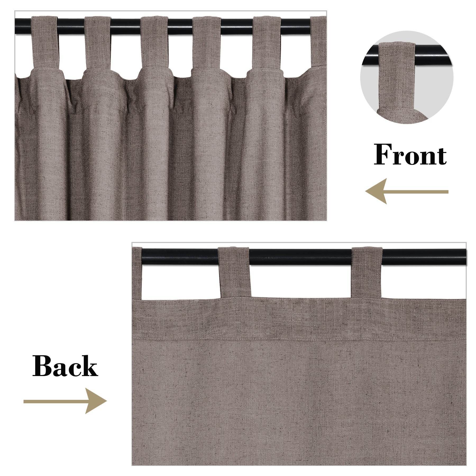 1908 Linen Blend Breathable & Natural Curtain Tab Top - Cololeaf
