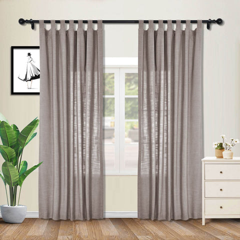 1908 Linen Blend Breathable & Natural Curtain Tab Top - Cololeaf