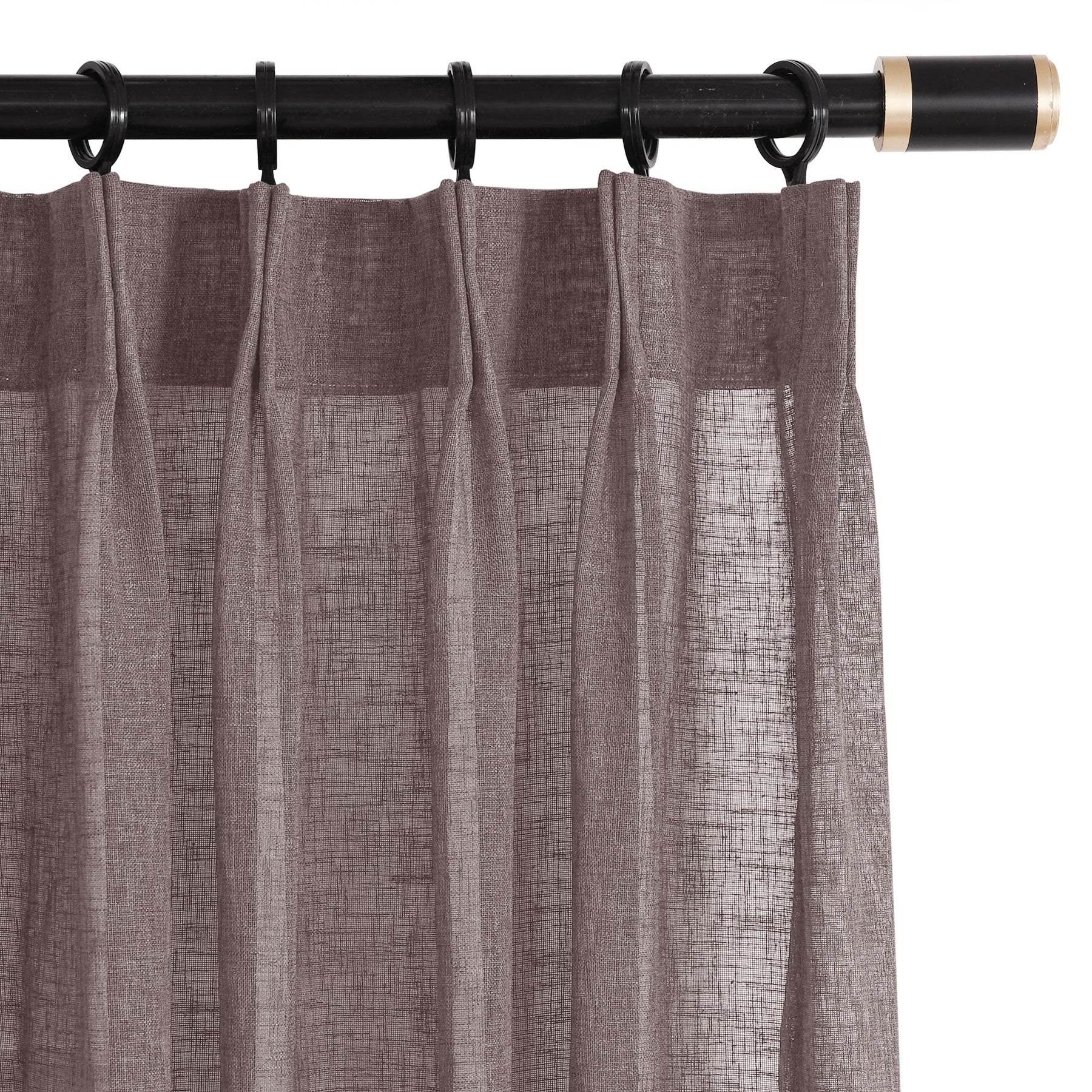 B01 Linen Textured Airy Sheer Curtain Pinch Pleat - Cololeaf