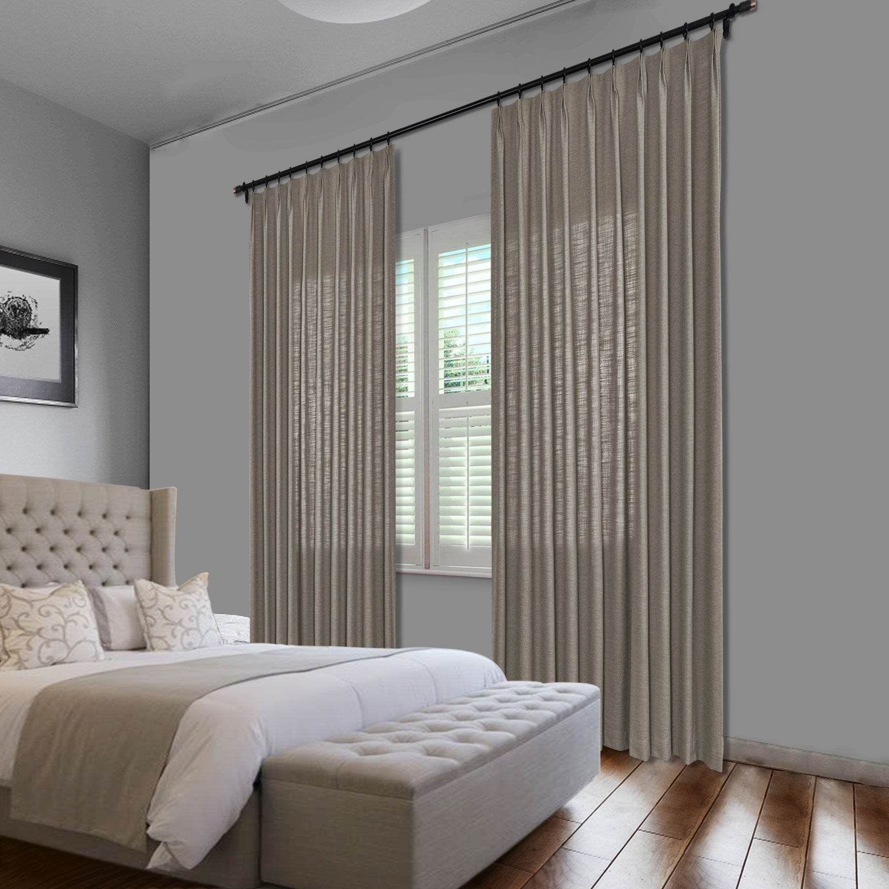 1908 Linen Blend Unlined Breathable & Natural Curtain Pinch Pleat - Cololeaf