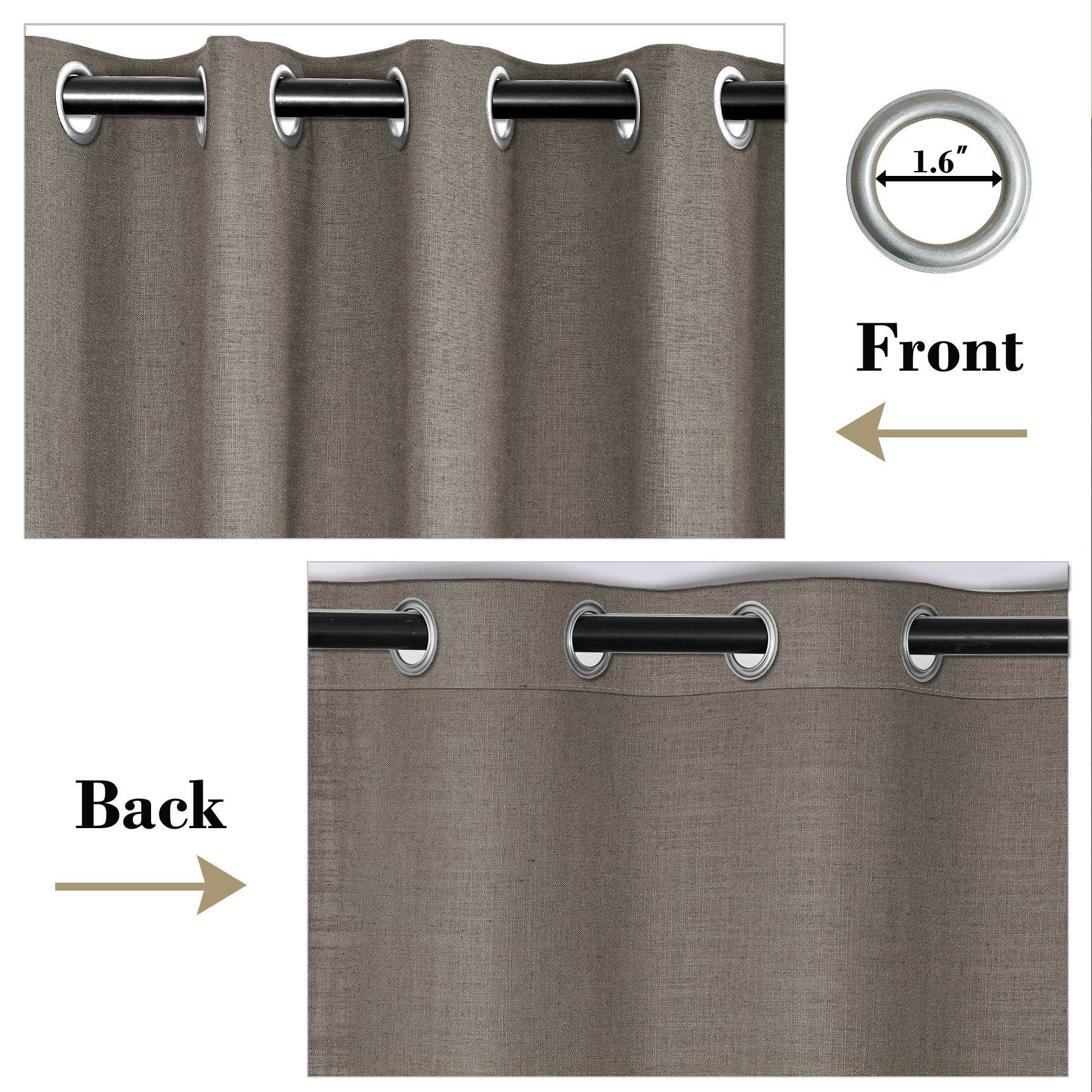 1908 Linen Blend Breathable & Natural Curtain Nickle Grommet - Cololeaf