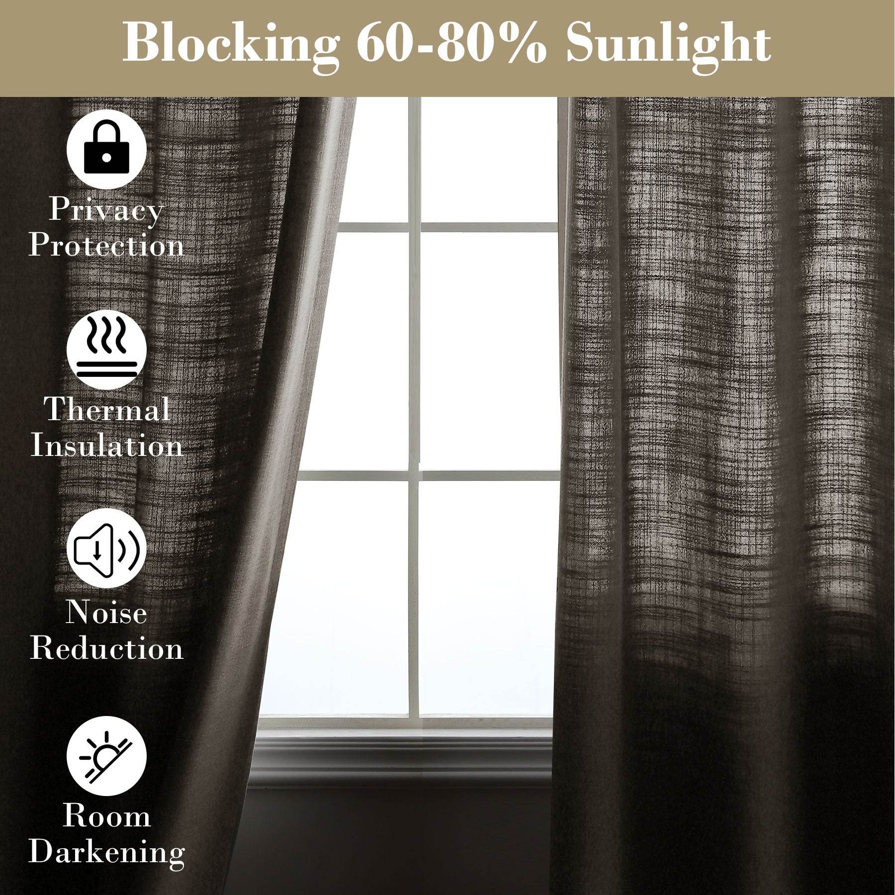 1908 Linen Blend Breathable & Natural Curtain Nickle Grommet - Cololeaf