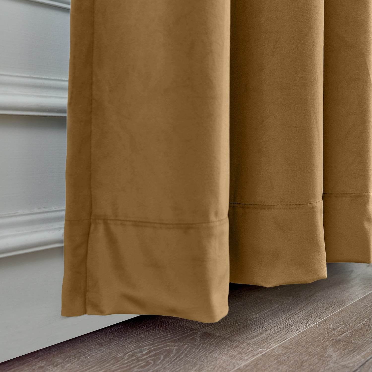 MJ11 Soft Velvet Blackout Drapes For Living Room Bedroom Pinch Pleat - Cololeaf