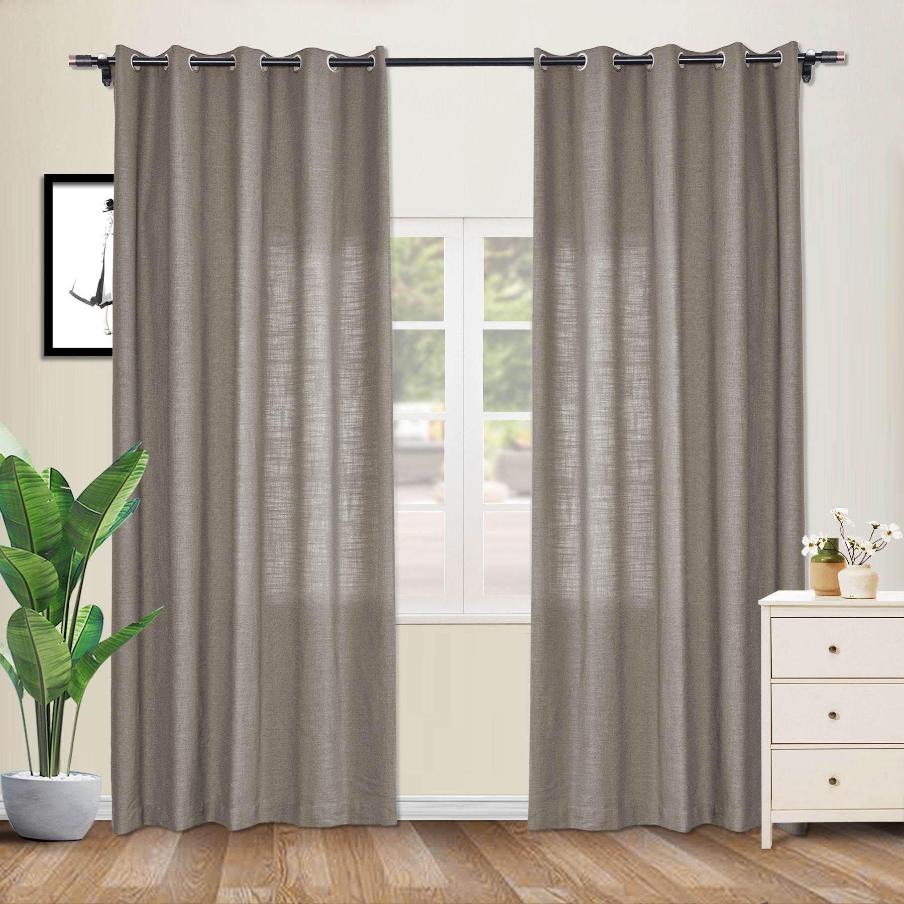 1908 Linen Blend Breathable & Natural Curtain Nickle Grommet - Cololeaf