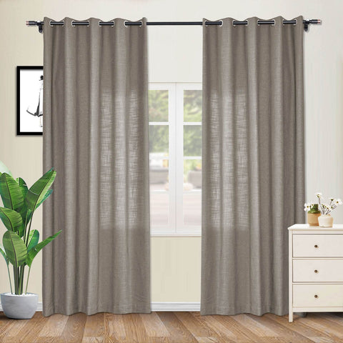1908 Linen Blend Breathable & Natural Curtain Nickle Grommet - Cololeaf