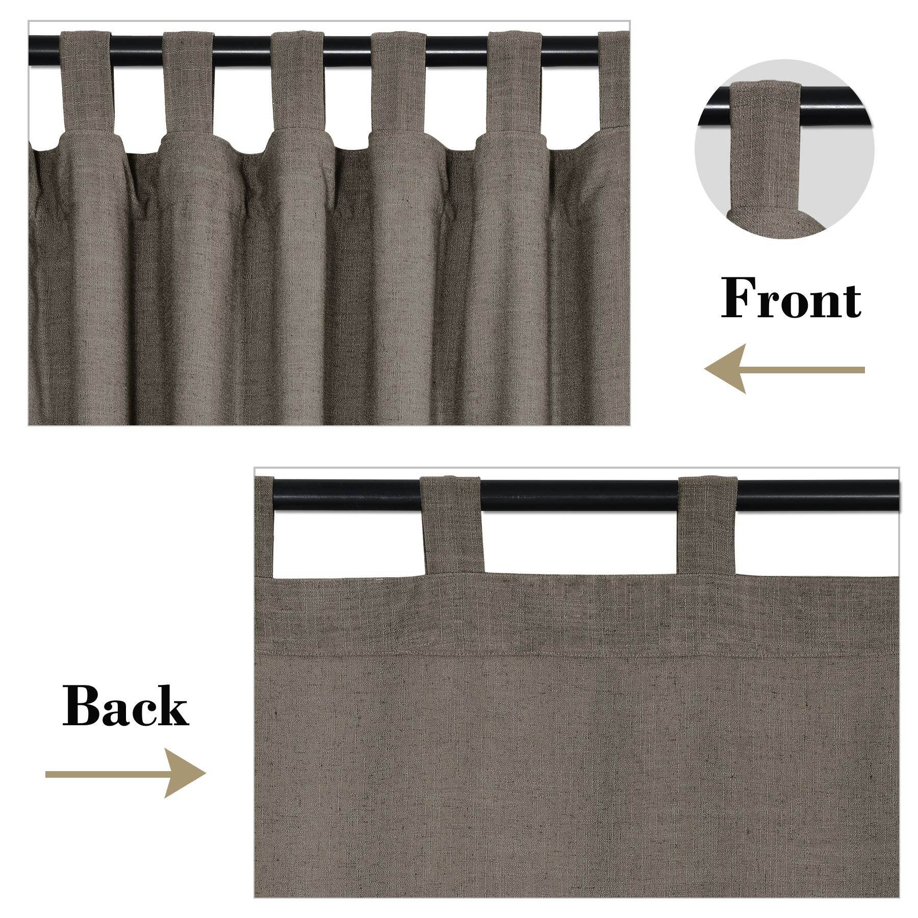 1908 Linen Blend Breathable & Natural Curtain Tab Top - Cololeaf