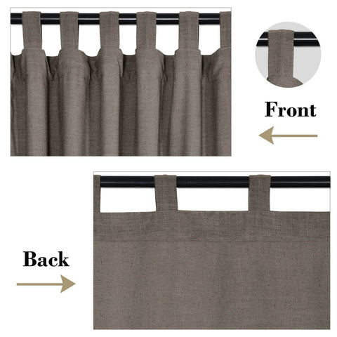 1908 Linen Blend Breathable & Natural Curtain Tab Top - Cololeaf