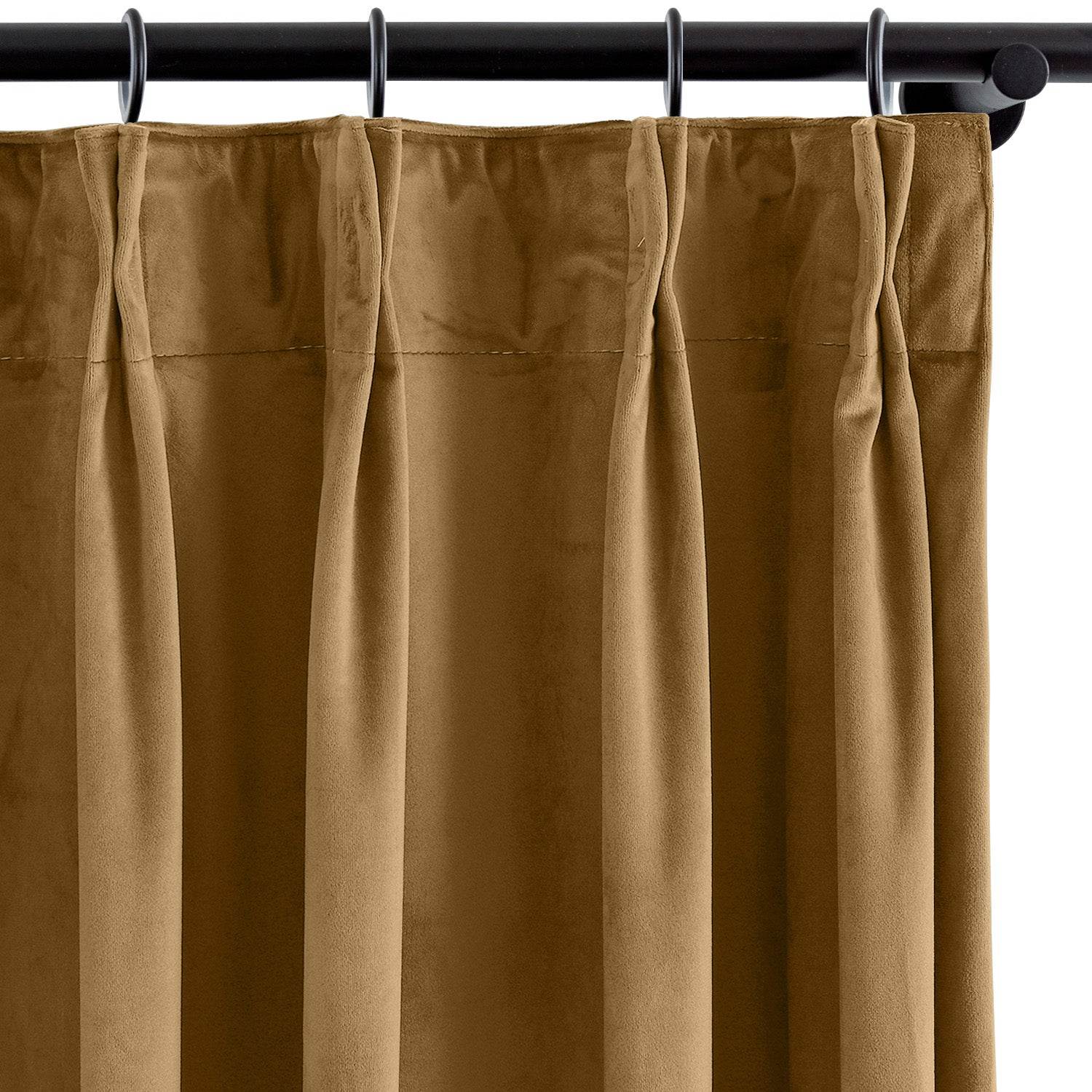 MJ11 Soft Velvet Blackout Drapes For Living Room Bedroom Pinch Pleat - Cololeaf