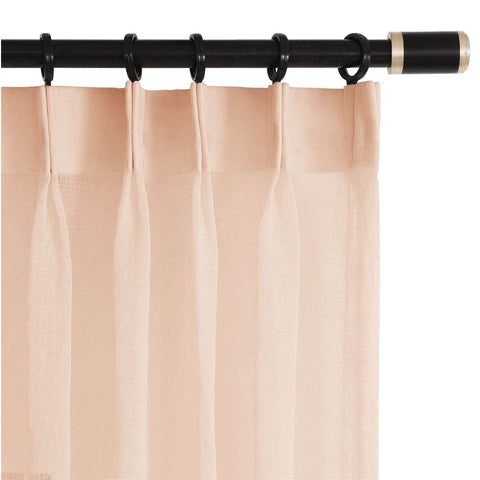 B01 Linen Textured Airy Sheer Curtain Pinch Pleat - Cololeaf