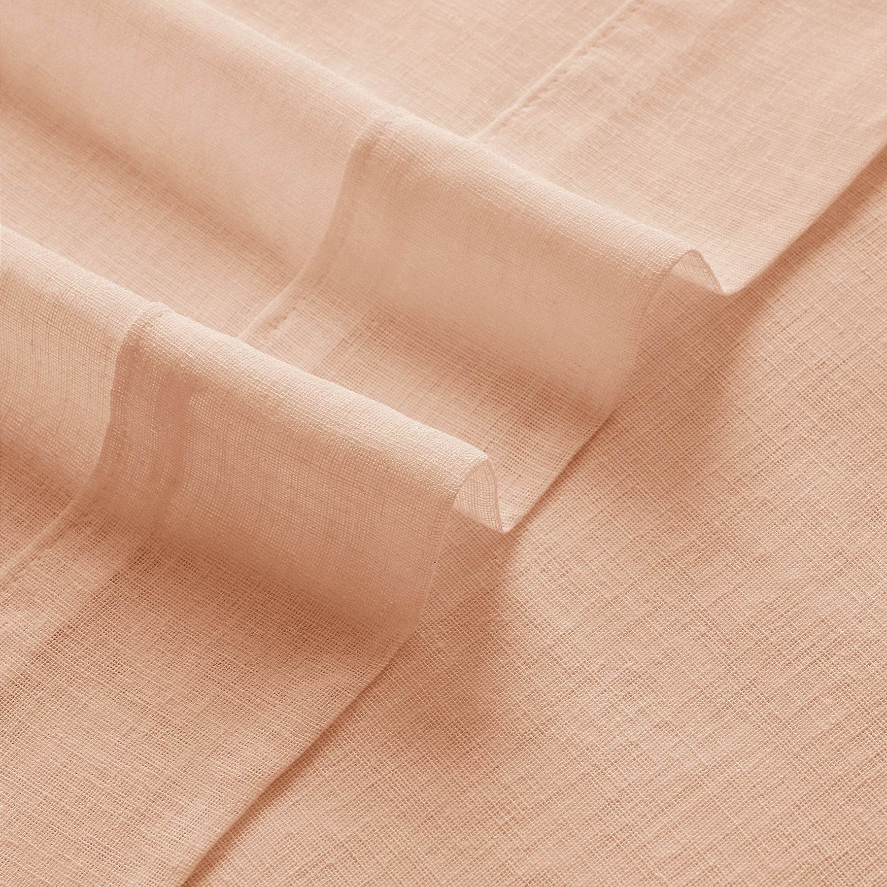 B01 Linen Textured Airy Sheer Curtain Pinch Pleat - Cololeaf