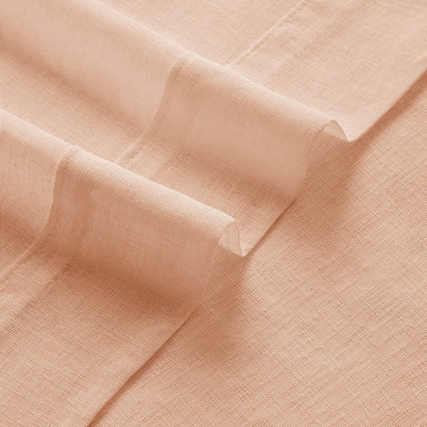 B01 Linen Textured Airy Sheer Curtain Pinch Pleat - Cololeaf
