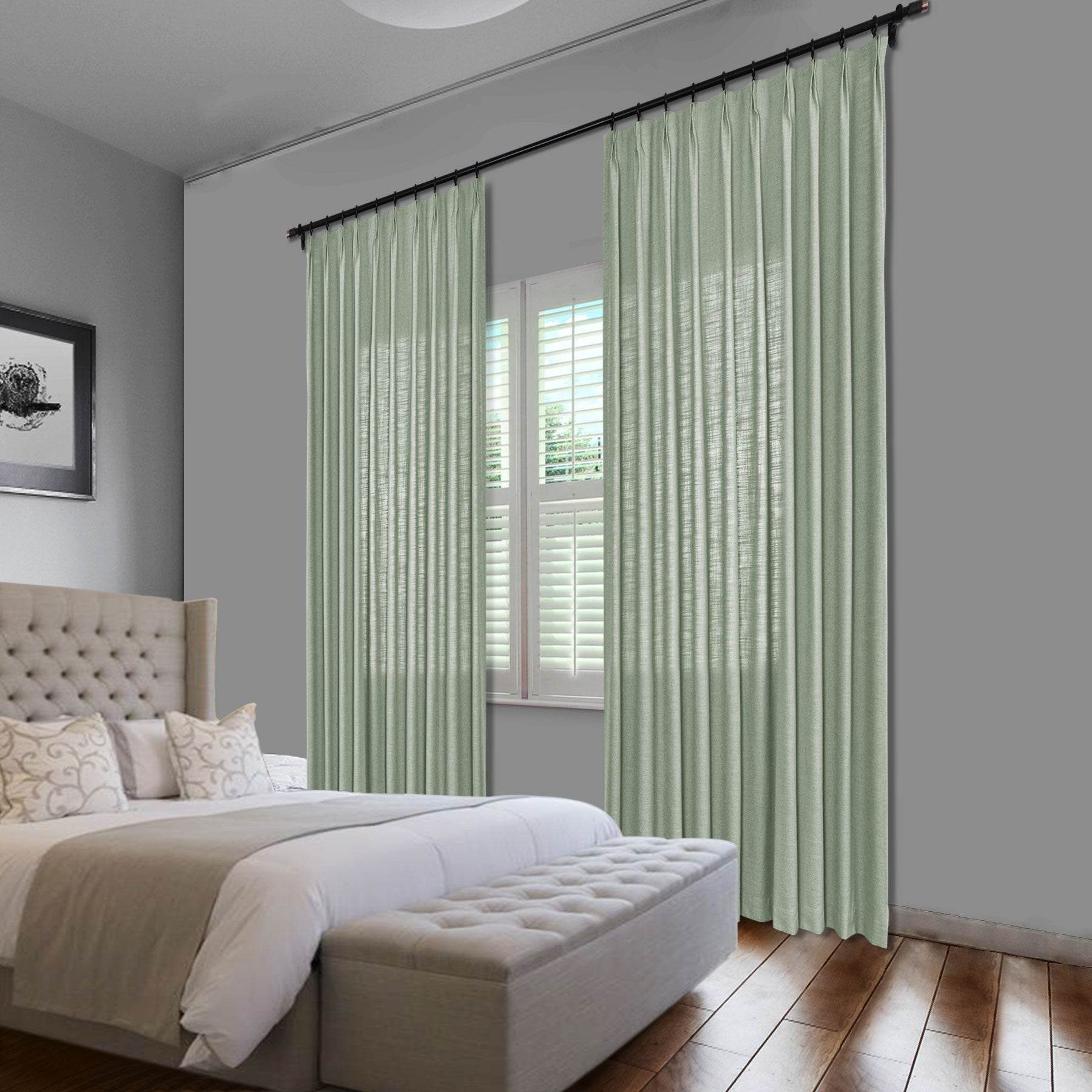 1908 Linen Blend Unlined Breathable & Natural Curtain Pinch Pleat - Cololeaf