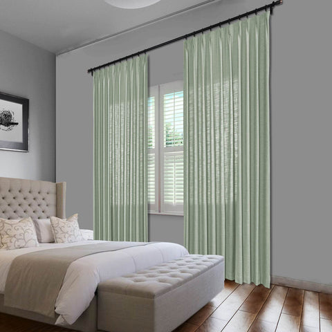 1908 Linen Blend Unlined Breathable & Natural Curtain Pinch Pleat - Cololeaf