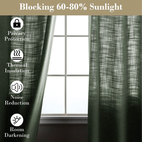 1908 Linen Blend Breathable & Natural Curtain Tab Top - Cololeaf