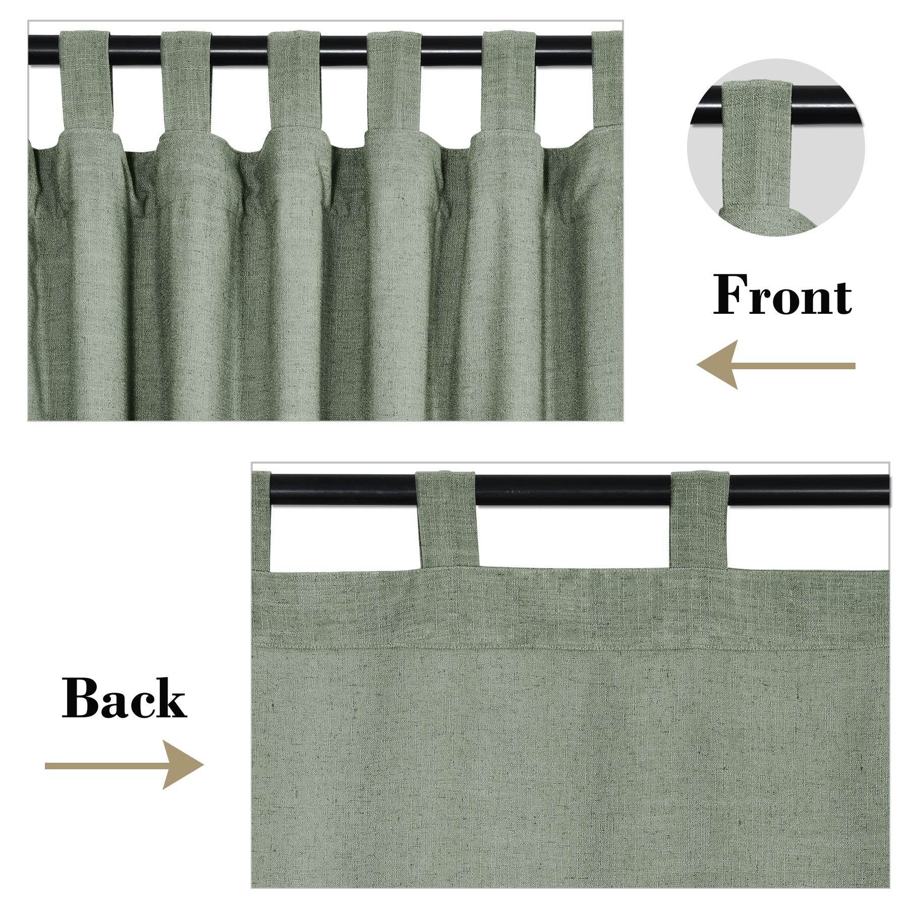 1908 Linen Blend Breathable & Natural Curtain Tab Top - Cololeaf