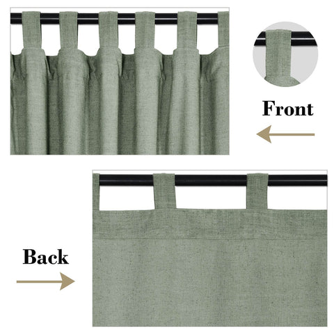 1908 Linen Blend Breathable & Natural Curtain Tab Top - Cololeaf