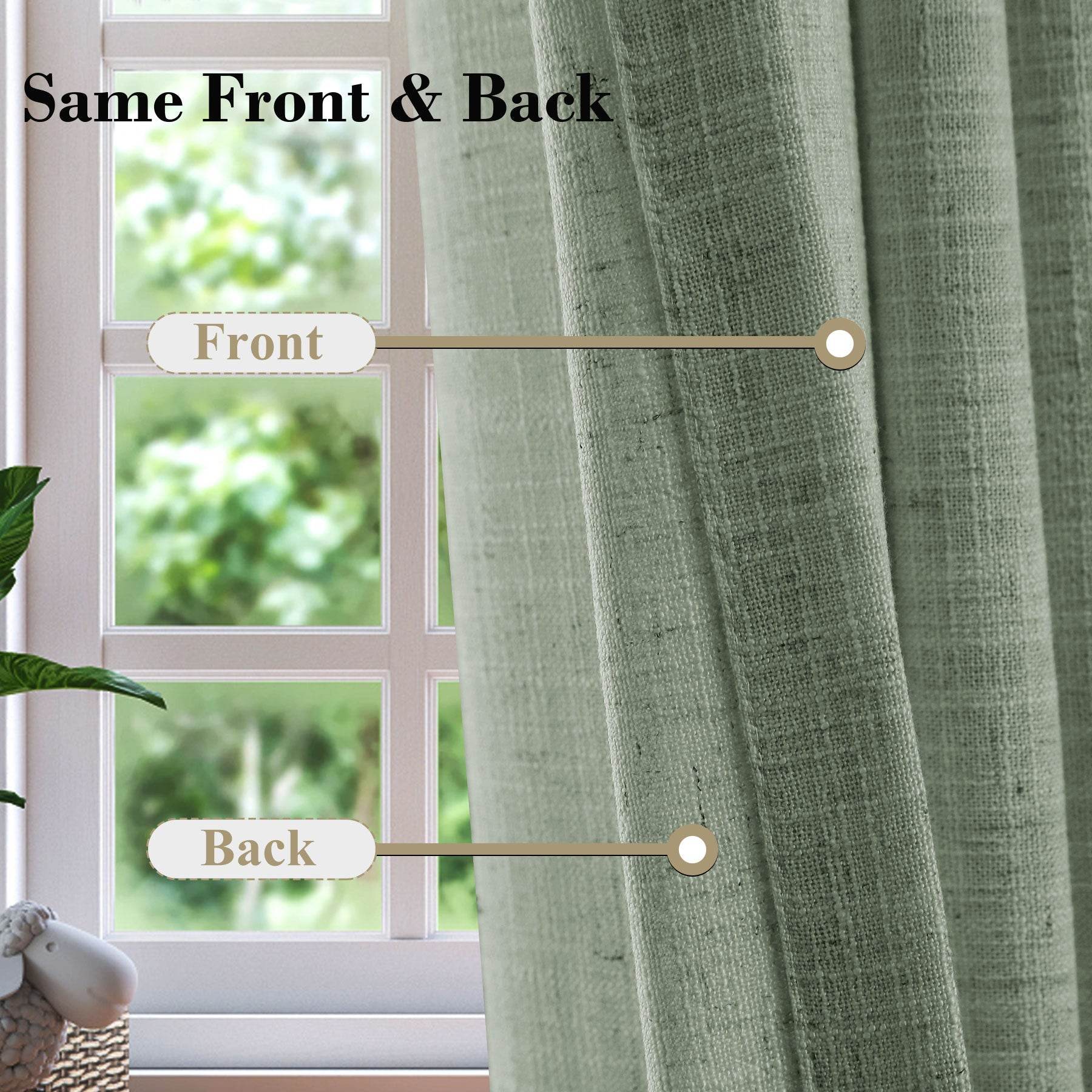 1908 Linen Blend Breathable & Natural Curtain Tab Top - Cololeaf