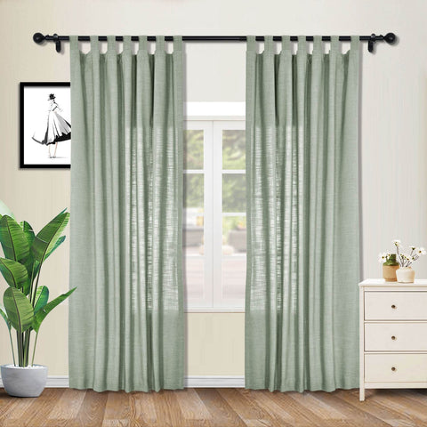 1908 Linen Blend Breathable & Natural Curtain Tab Top - Cololeaf