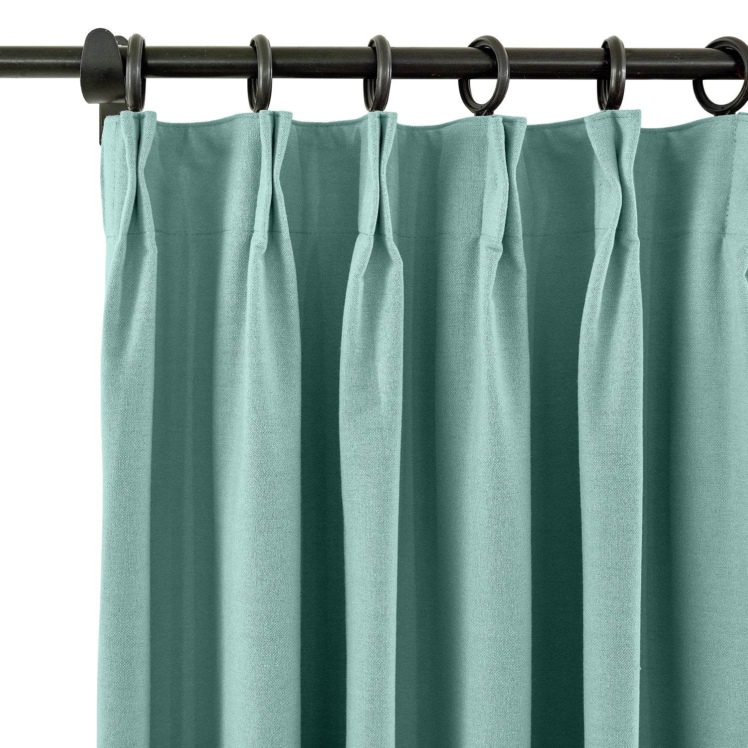Capri Extra Wide Drape Solid Cotton Heavyweight Curtain Blackout Pinch Pleat - Cololeaf