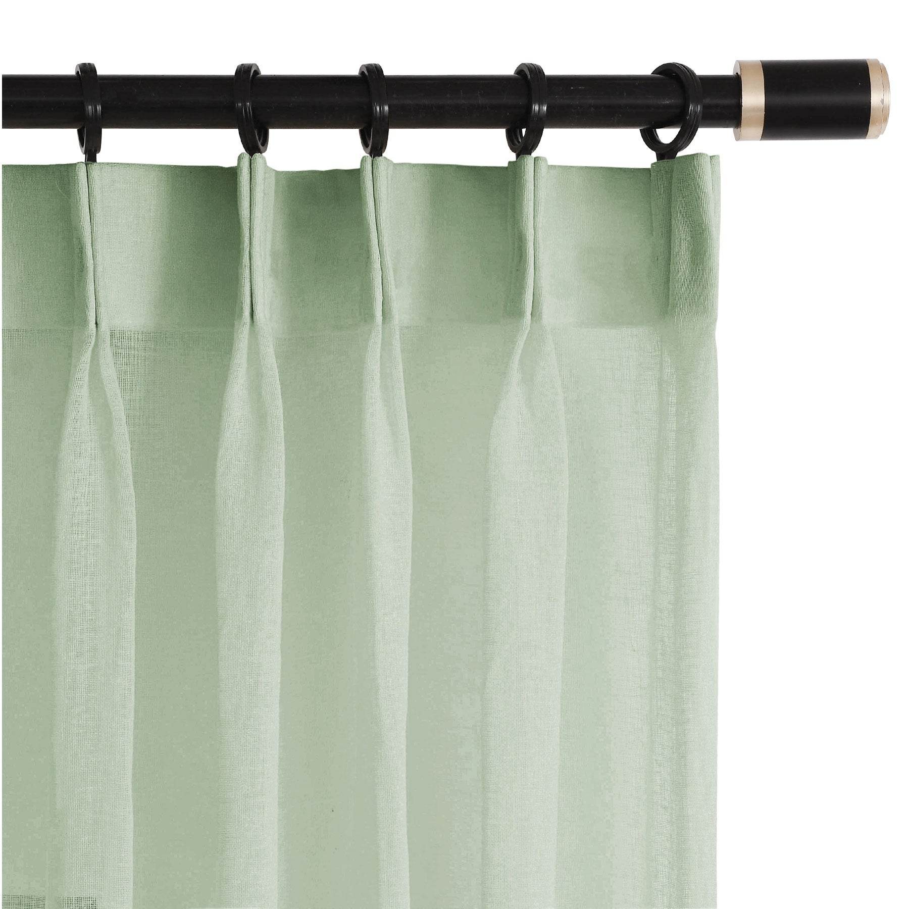 B01 Linen Textured Airy Sheer Curtain Pinch Pleat - Cololeaf