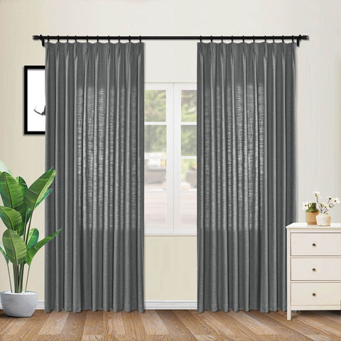 1908 Linen Blend Unlined Breathable & Natural Curtain Pinch Pleat - Cololeaf