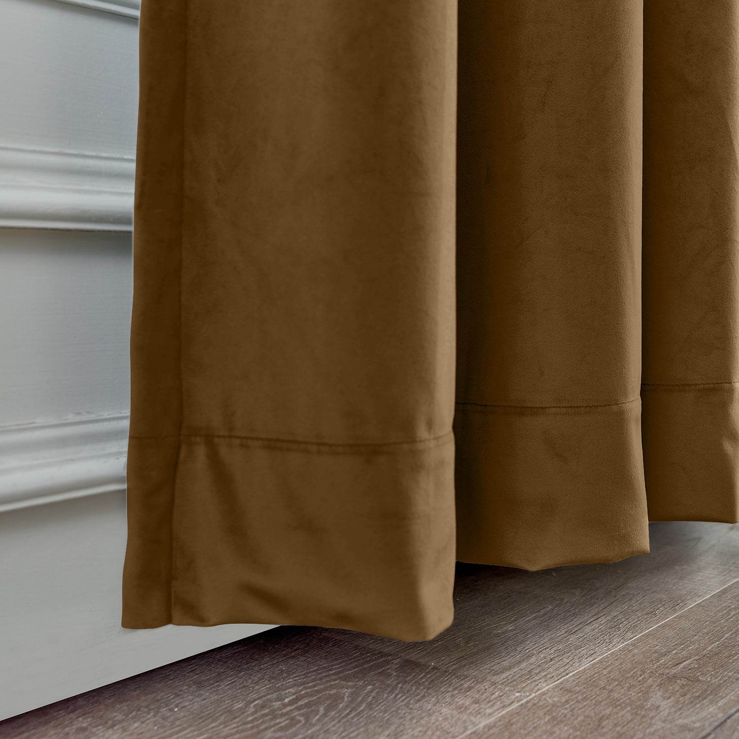 MJ11 Soft Soundproof Luxury Velvet Blackout Drapes Back Tab and Rod Pocket - Cololeaf