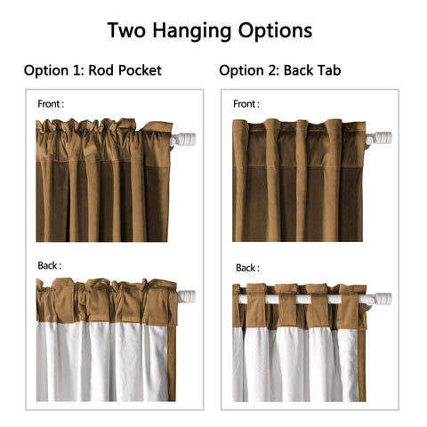 MJ11 Soft Soundproof Luxury Velvet Blackout Drapes Back Tab and Rod Pocket - Cololeaf