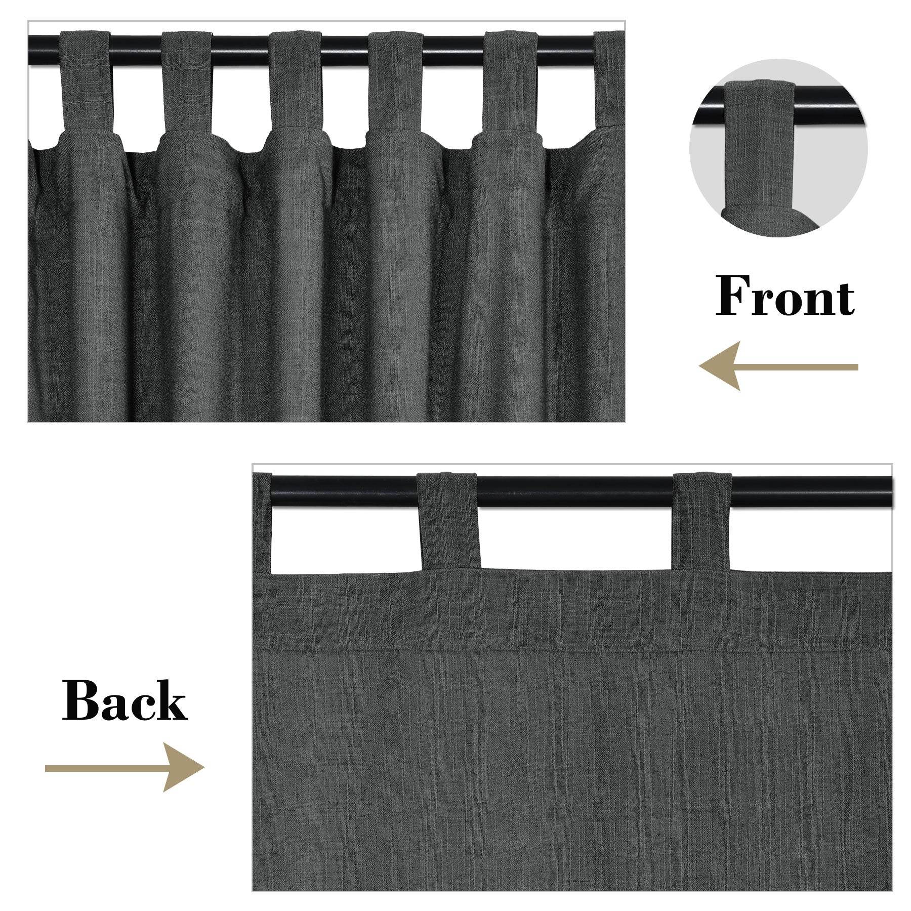 1908 Linen Blend Breathable & Natural Curtain Tab Top - Cololeaf