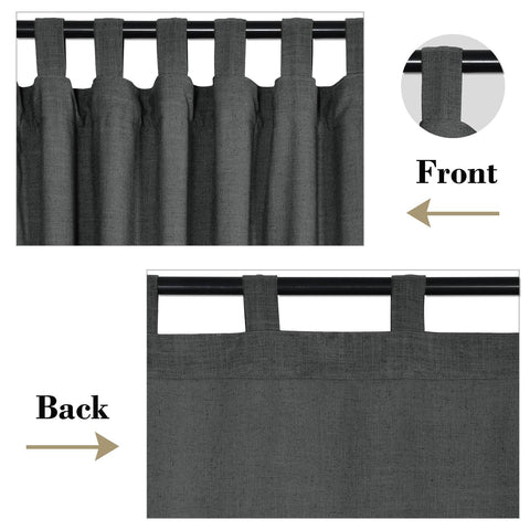 1908 Linen Blend Breathable & Natural Curtain Tab Top - Cololeaf
