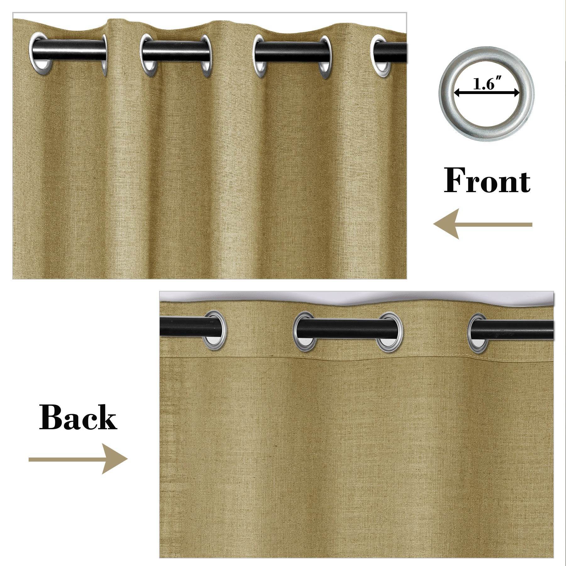 1908 Linen Blend Breathable & Natural Curtain Nickle Grommet - Cololeaf