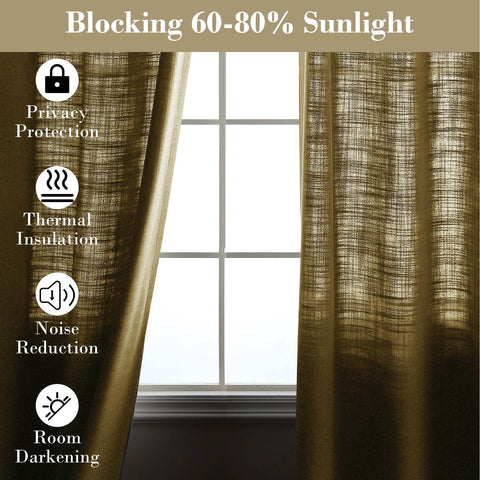 1908 Linen Blend Breathable & Natural Curtain Tab Top - Cololeaf